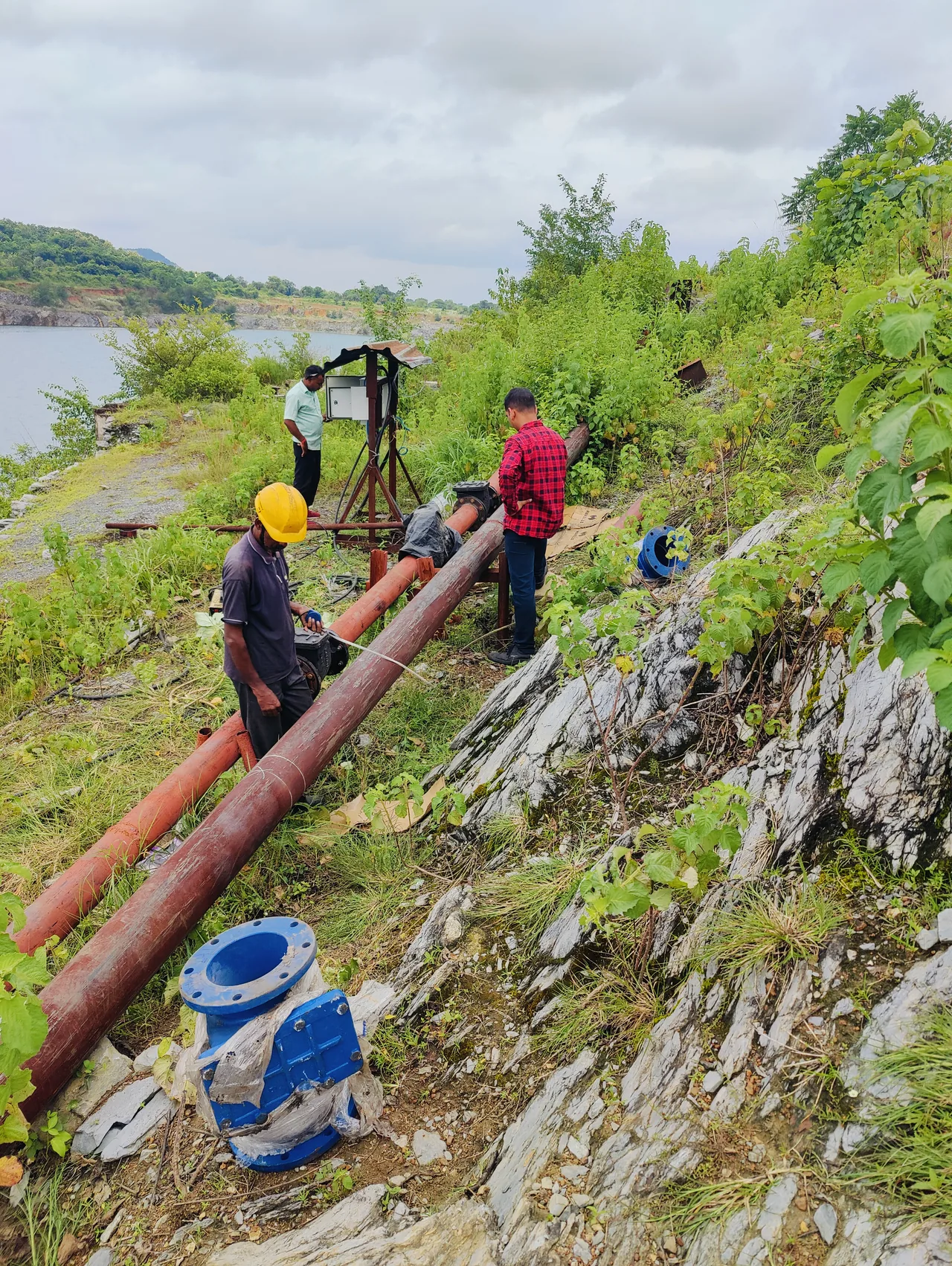 Pipeline installation on site